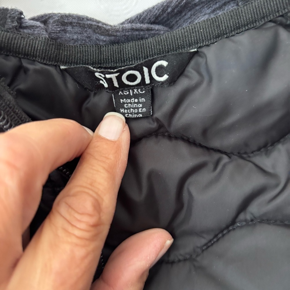 NWOT STOIC Puffer jacket Black Gray Full Zip Hybrid Fleece SZ XS - Picture 4 of 11